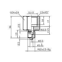 М20х1,5(В)-М12х1,5(Н) Штуцер переходный Ст.20 351