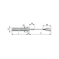 ДТС094-Pt100.В3.250/10м.Ех-Т5 L=250мм d=6мм lкаб=10м УТ000015411