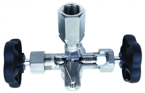 КЗИТ-60н-В-1/2"NPT/М20х1,5 Клапан игольчатый 3-х ходовой со сливом УТ000014287
