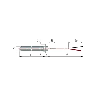 ДТПК(ХА)104-00.120/1,0 L=120мм d=8мм lкаб=1,0м УТ000009375